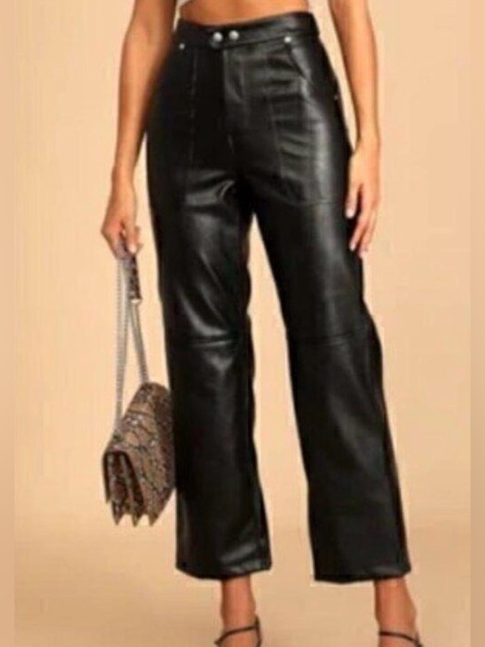 Blanknyc The Baxter Ribcage Straight Faux Leather Pants Womens 30